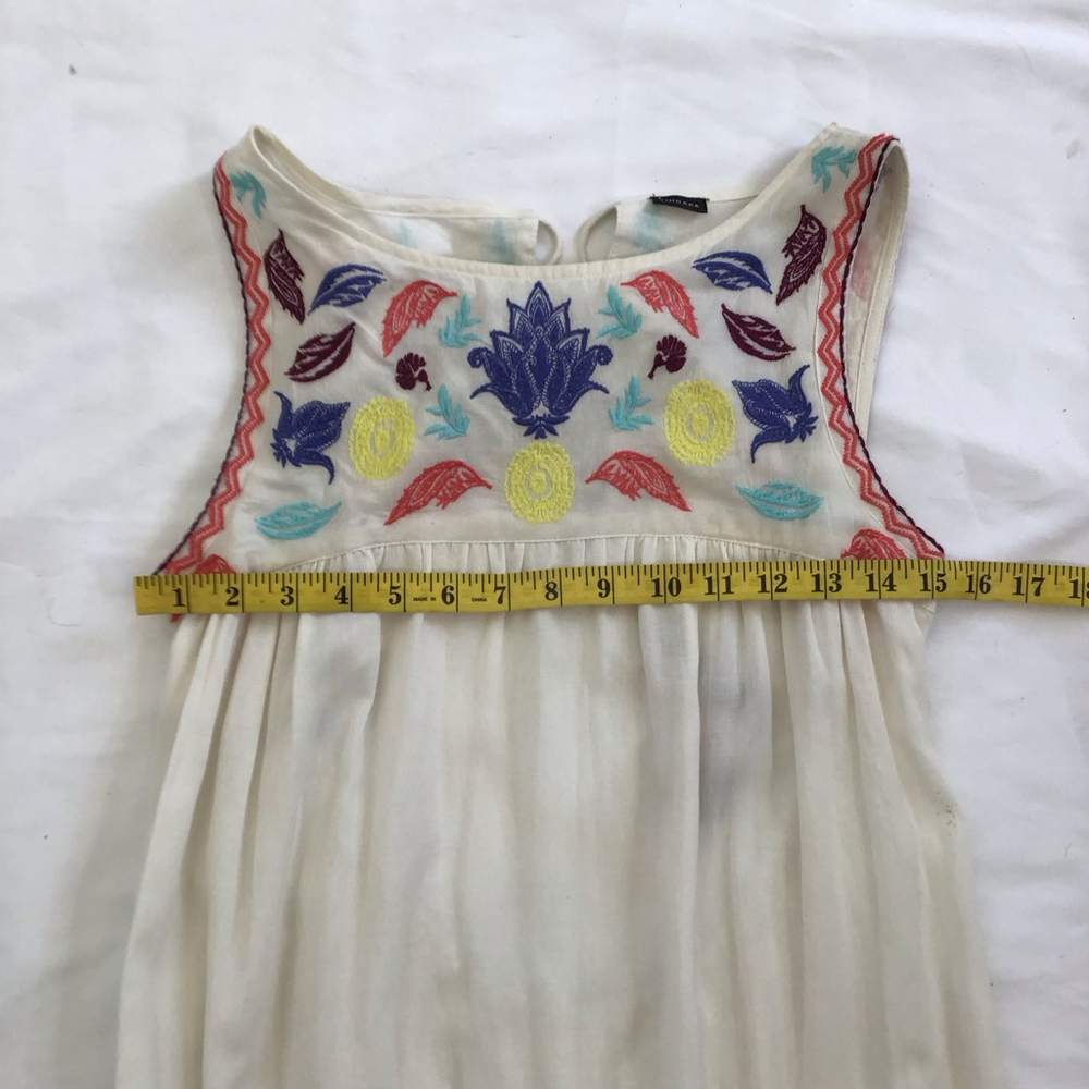 Zingara Women Elegant Fun White Embroidered Maxi Dress S - Picture 10 of 12